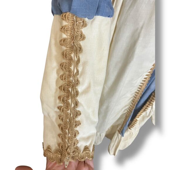 Ultra-Rare 1960s Made-In-California Prairie Maxi Cream-Blue Ric-Rac + Tag - Picture 7 of 13